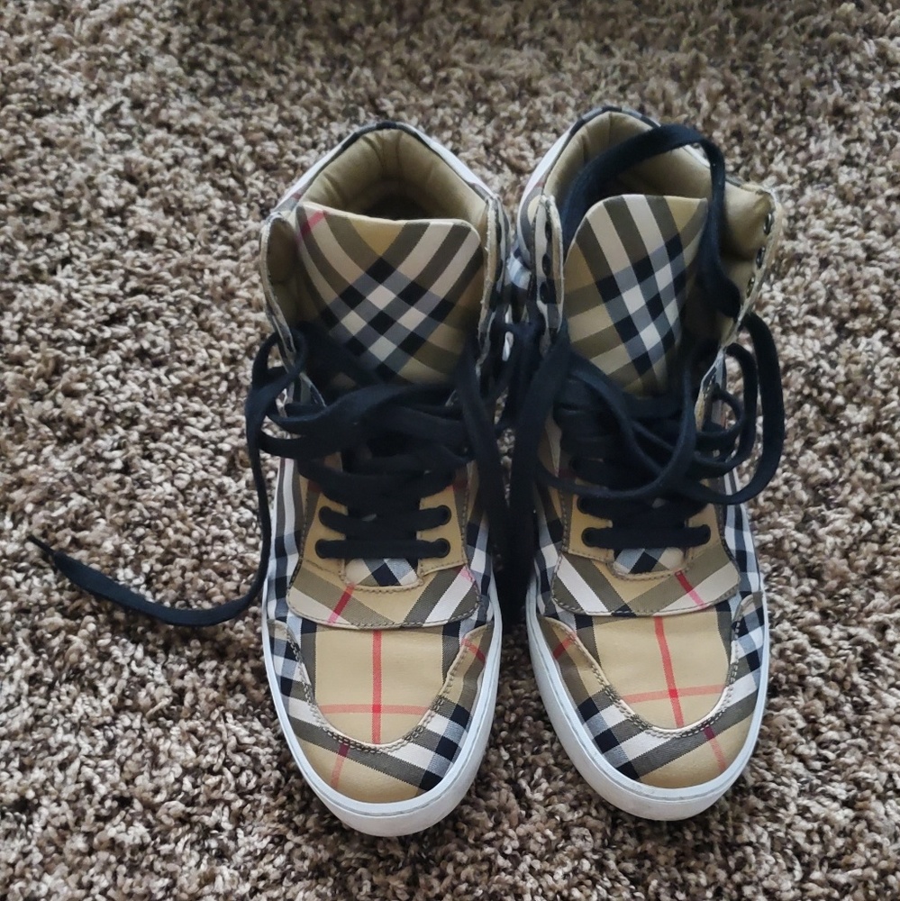 Burberry Check High Top Sneakers